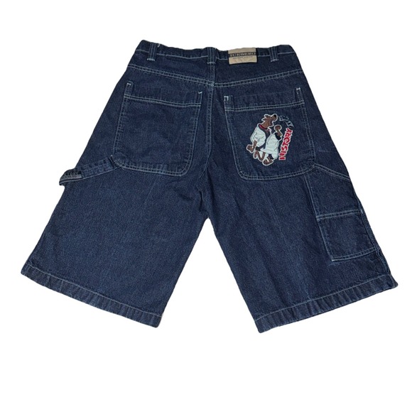 Vintage Iceberg History Jean Shorts Mens 32 Kung Fu Scooby Blue Dark Wash Skater - Picture 3 of 11